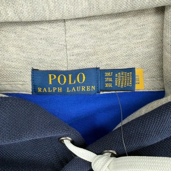 Polo Ralph Lauren Men's‎ Hoodie Colorblock Pullover Double Knit Polo Size 3 XLT - Picture 13 of 14